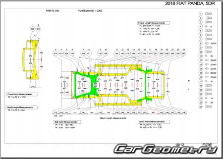 Fiat Panda (319) 2012-2023 Body dimensions