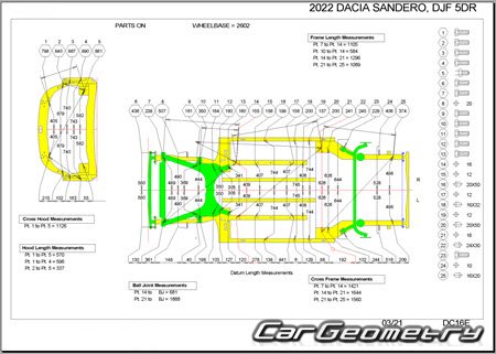Dacia Sandero Stepway 2021-2028 Body dimensions