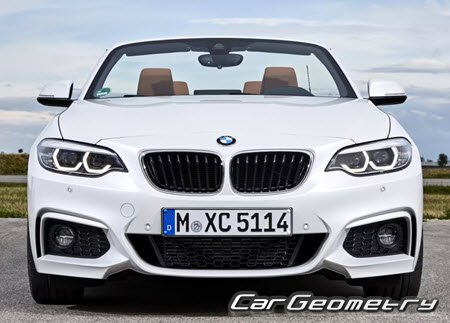 BMW 2 Series Cabrio (F23) 2015-2020 Body dimensions