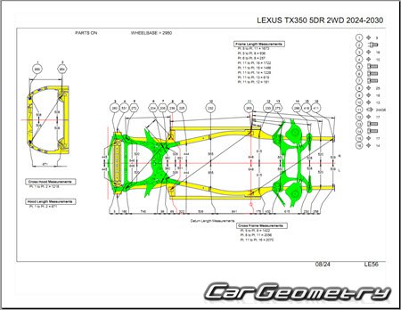 Lexus TX350 TX500H TX550H+ 2024-2030 Collision Repair Manual
