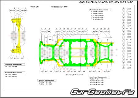 Genesis GV60 (JW1 EV) 2021-2028 Body dimensions