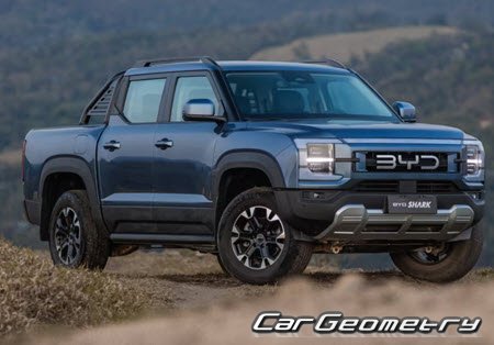 BYD Shark Pickup 2024-2028 Body dimensions