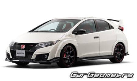 Honda Civic Type R (FK2) 2015-2017 Body dimensions