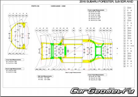 Subaru Forester (SJG SJ5) 2012-2018 (RH Japanese market) Body dimensions