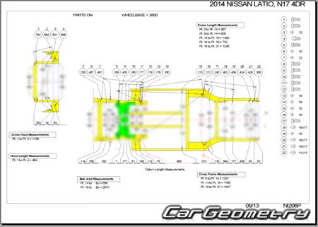 Nissan Latio (N17) 2012-2016 (RH Japanese market) Body dimensions
