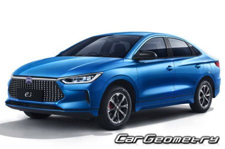 BYD E3 2019–2021 Body dimensions