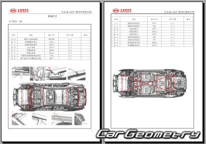BYD E5 2016–2020 Body dimensions