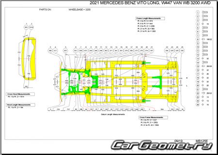 Mercedes Vito (W447) 2015-2023 Body dimensions