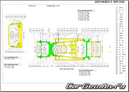 Mazda 3 Hatchback (BP) 2019-2025 Body dimensions