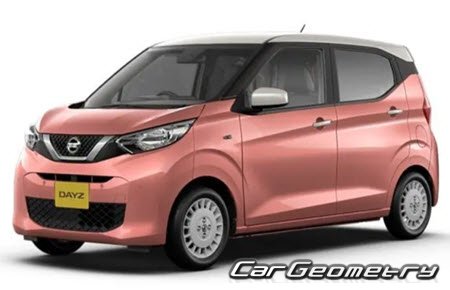 Nissan Dayz & Dayz Highway Star (B4# Series) 2019-2023 Body dimensions