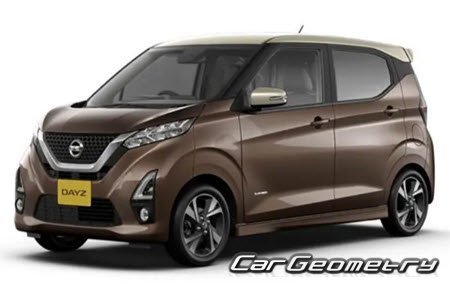 Nissan Dayz Highway Star (B4# Series) 2019-2023 Body dimensions