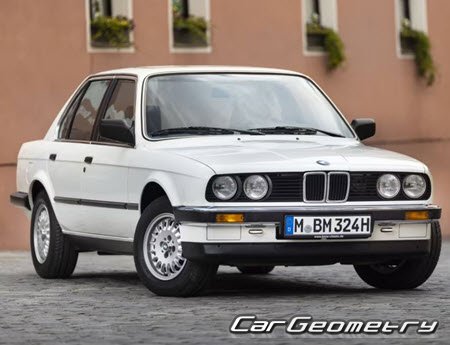 BMW 3 Series Sedan (E30) 1983–1991 Body dimensions