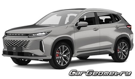 Exeed LX & Zhuifeng 2020-2024 Body dimensions