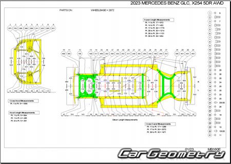 Mercedes GLC-Class (X254) 2022–2028 Body dimensions