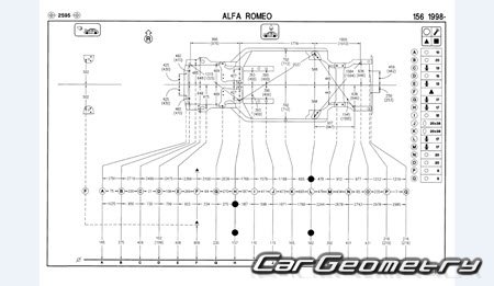 Alfa Romeo 156 (932A) 1997–2002 Body dimensions
