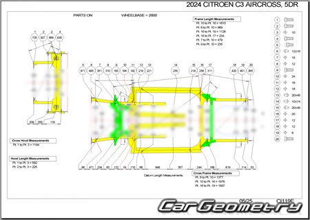 Citroen C3 Aircross 2024-2029 Body dimensions