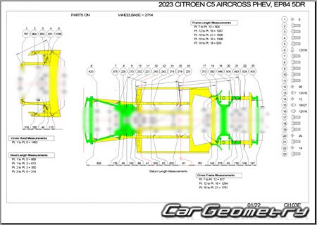 Citroen C5 Aircross PHEV 2020-2025 Body dimensions