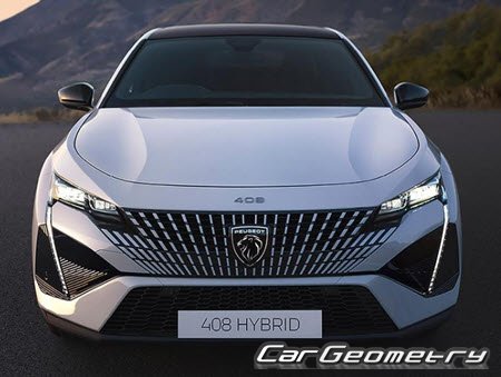 Peugeot 408 PHEV (P54) 2022-2027 Body dimensions