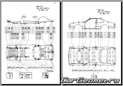 BMW 6 Series (E24) 1975–1989 Body dimensions