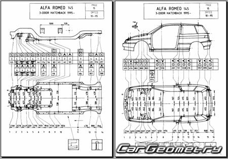Alfa Romeo 145 1994-2000 Body dimensions