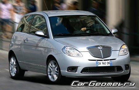Lancia Ypsilon (843) 2003–2011 Body dimensions